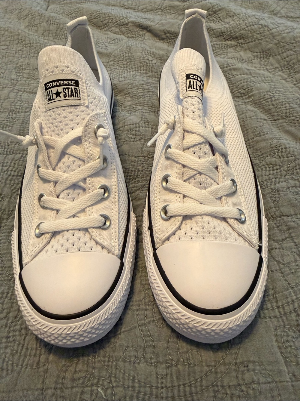 Converse White Low Top Shoreline Knit Sneakers